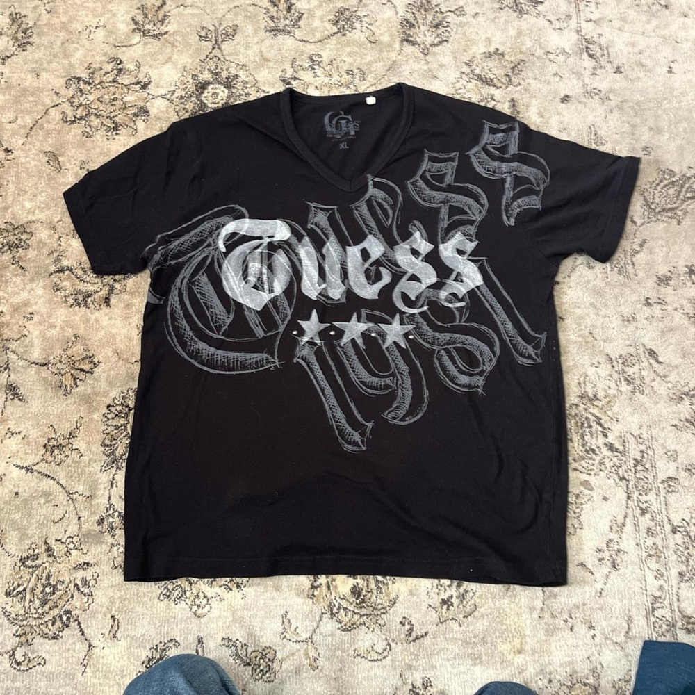 y2k Guess Black Graphic T-Shirt